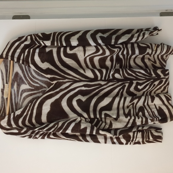 Michael by Michael Kors zebra v neck long sleeve lightweight knit pullover 3X - Picture 1 of 8